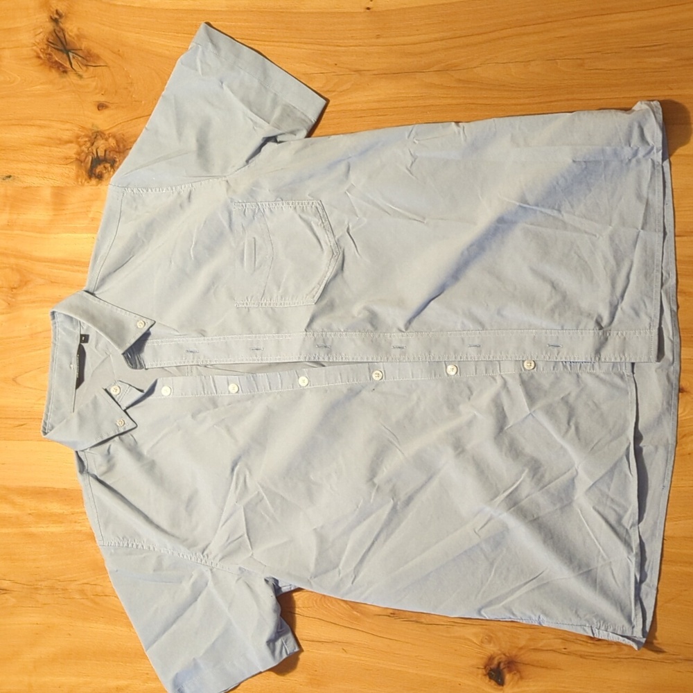 Light Blue Medium Rohan Travel Short Sleeve Button Up